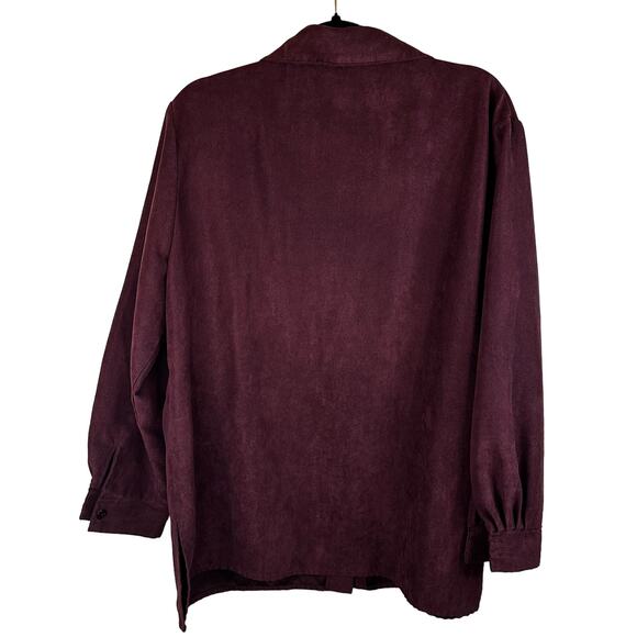 Maggie Sweet Vintage Purple Soft Button Down Blouse 1X - Picture 5 of 5